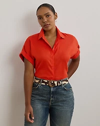 Relaxed Fit Linen Short-Sleeve Shirt