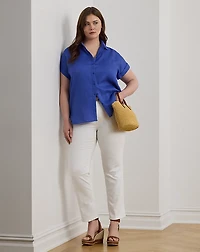 Relaxed Fit Linen Short-Sleeve Shirt