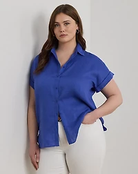 Relaxed Fit Linen Short-Sleeve Shirt