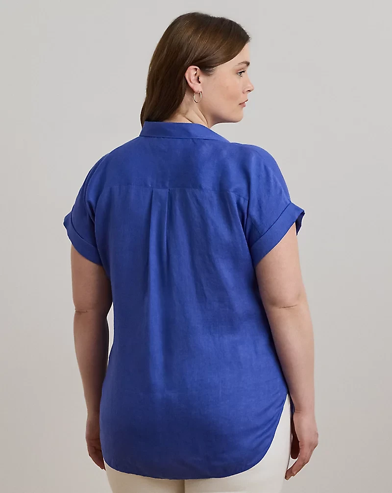Relaxed Fit Linen Short-Sleeve Shirt