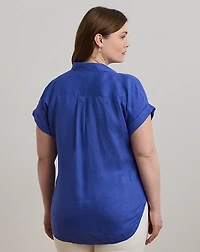 Relaxed Fit Linen Short-Sleeve Shirt