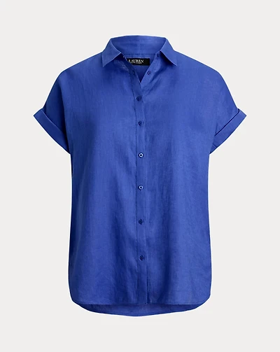 Relaxed Fit Linen Short-Sleeve Shirt
