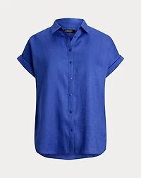 Relaxed Fit Linen Short-Sleeve Shirt