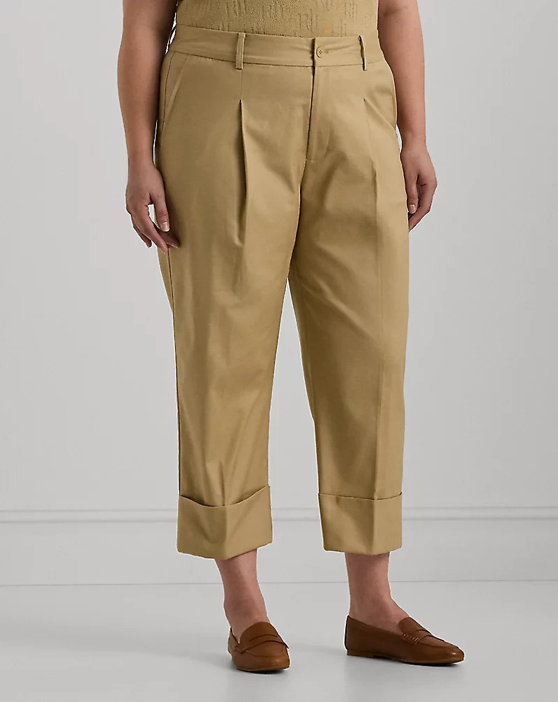 Double-Faced Stretch Cotton Ankle Pant