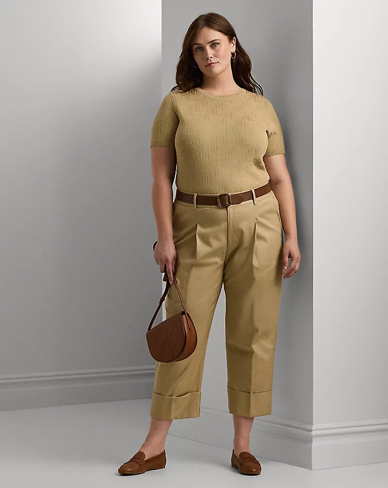 Double-Faced Stretch Cotton Ankle Pant