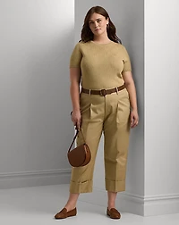Double-Faced Stretch Cotton Ankle Pant