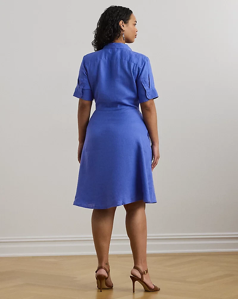 Tie-Front Linen Shirtdress