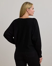 Cotton-Blend Dolman-Sleeve Sweater
