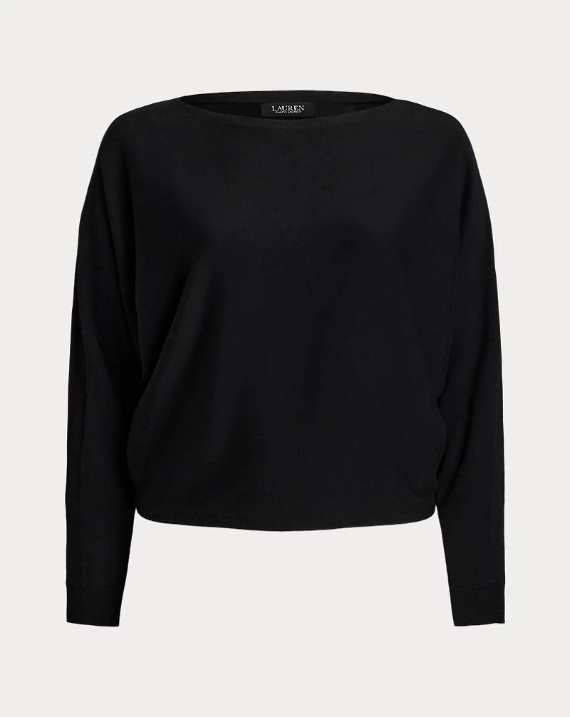Cotton-Blend Dolman-Sleeve Sweater