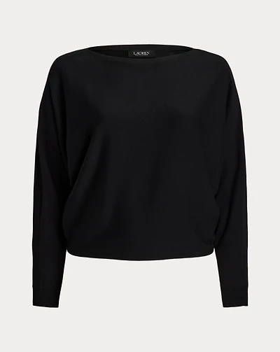 Cotton-Blend Dolman-Sleeve Sweater