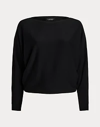 Cotton-Blend Dolman-Sleeve Sweater