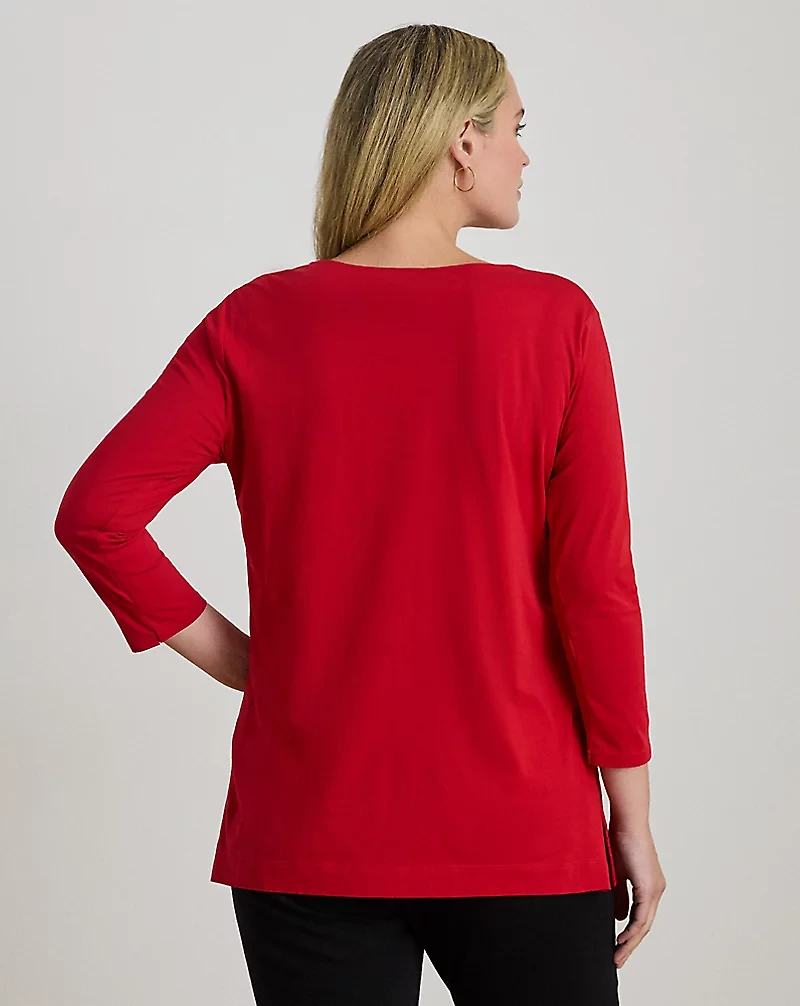 Cotton Jersey Three-Quarter-Sleeve Tunic