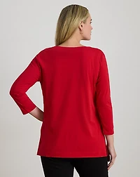 Cotton Jersey Three-Quarter-Sleeve Tunic