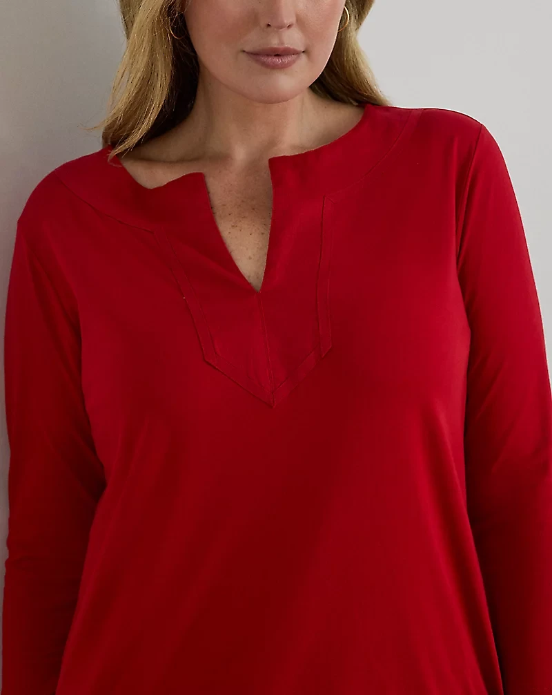 Cotton Jersey Three-Quarter-Sleeve Tunic