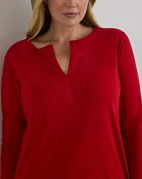 Cotton Jersey Three-Quarter-Sleeve Tunic