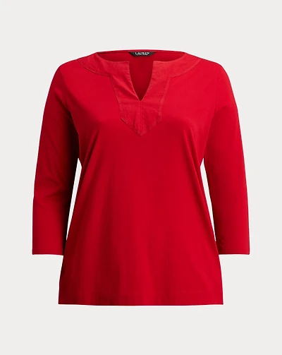 Cotton Jersey Three-Quarter-Sleeve Tunic