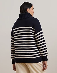 Striped Wool-Blend Turtleneck Sweater