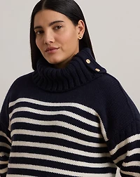 Striped Wool-Blend Turtleneck Sweater
