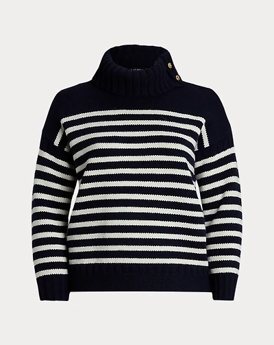 Striped Wool-Blend Turtleneck Sweater