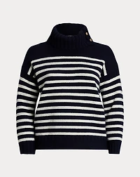 Striped Wool-Blend Turtleneck Sweater