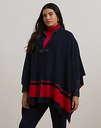 Intarsia-Knit Two-Tone Poncho