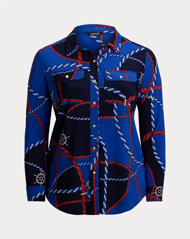 Slim Fit Rope-Print Jersey Shirt