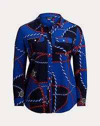 Slim Fit Rope-Print Jersey Shirt