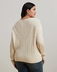 Cable-Knit Cotton-Blend Boatneck Sweater