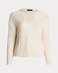 Cable-Knit Cotton-Blend Boatneck Sweater