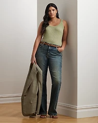 Metallic Rib-Knit Sweater Tank Top