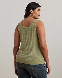 Metallic Rib-Knit Sweater Tank Top