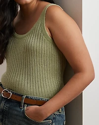 Metallic Rib-Knit Sweater Tank Top