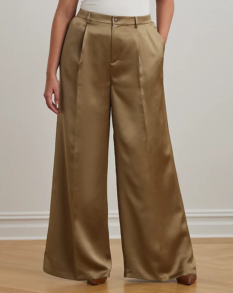 Satin Charmeuse Wide-Leg Pant