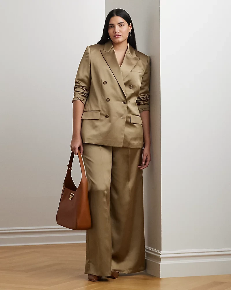 Satin Charmeuse Wide-Leg Pant