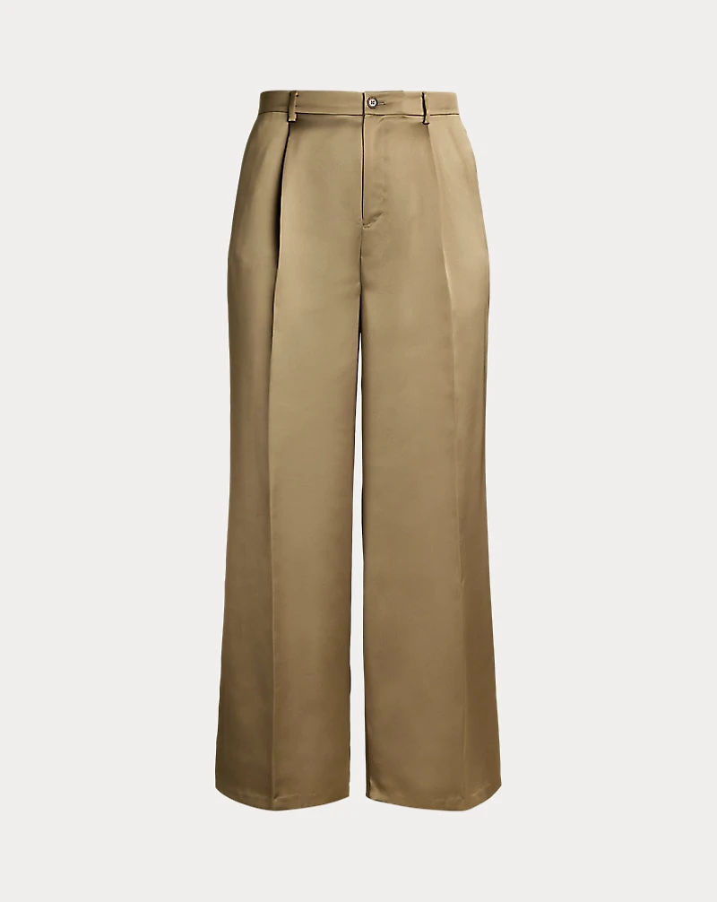 Satin Charmeuse Wide-Leg Pant
