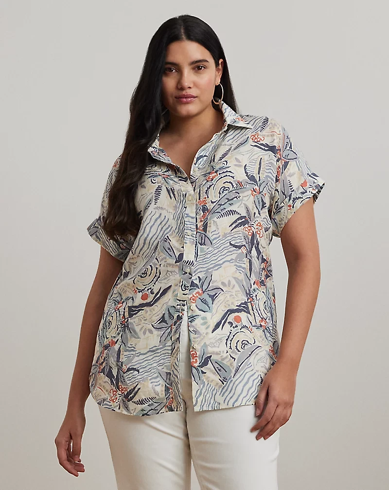 Relaxed Fit Print Short-Sleeve Shirt