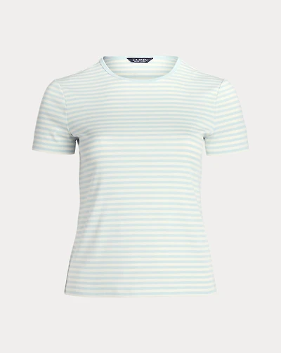 Striped Stretch Cotton Crewneck Tee