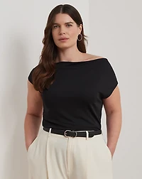 Jersey Asymmetrical Off-the-Shoulder Top