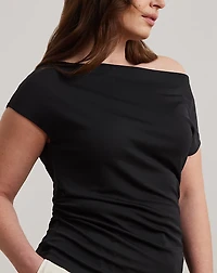 Jersey Asymmetrical Off-the-Shoulder Top