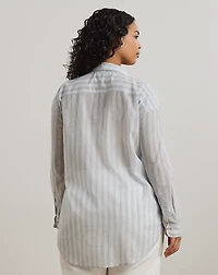 Oversize Striped Cotton Voile Shirt