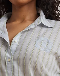 Oversize Striped Cotton Voile Shirt