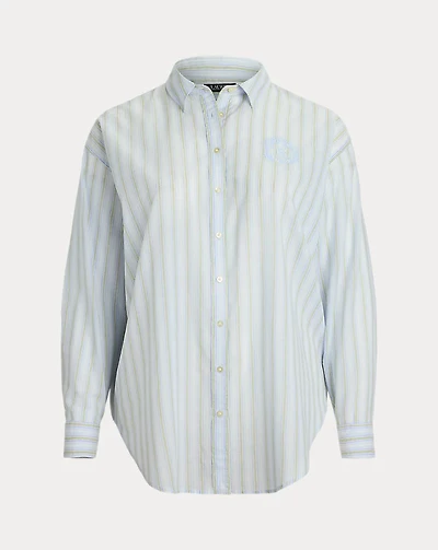 Oversize Striped Cotton Voile Shirt