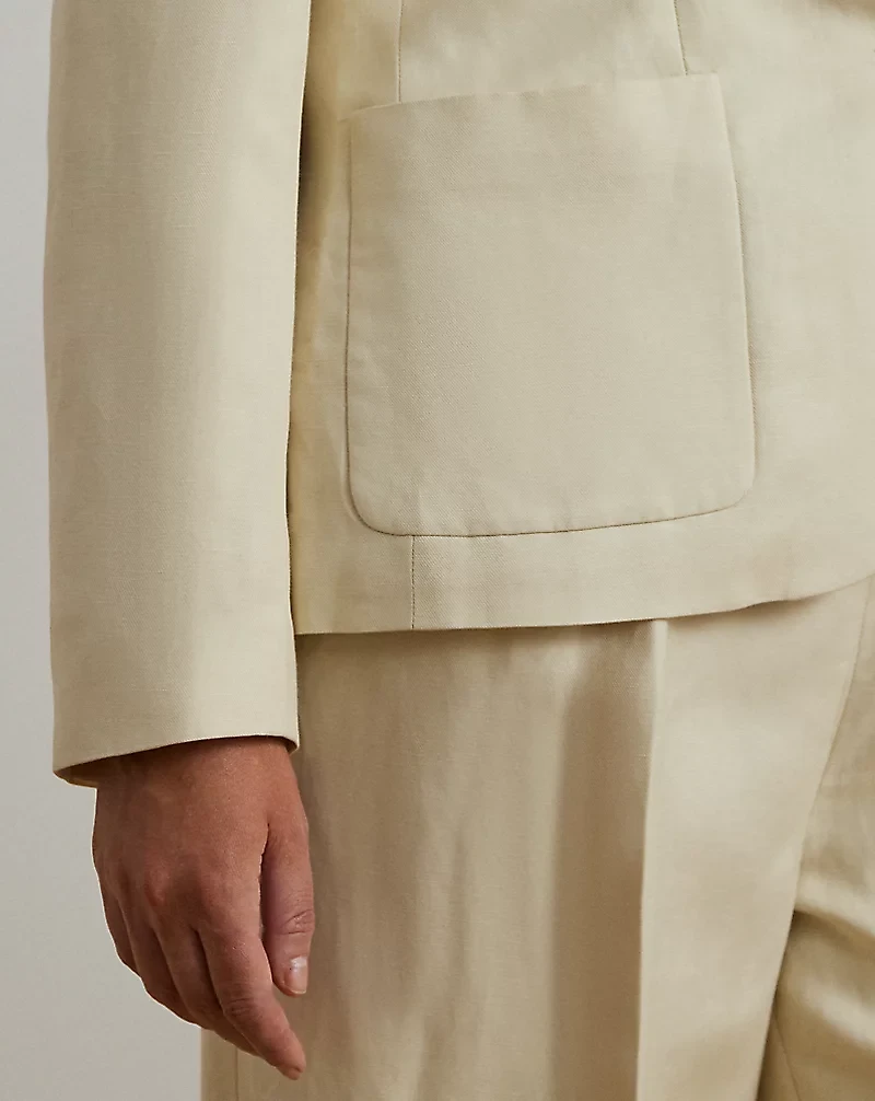 Linen-Blend Twill Blazer
