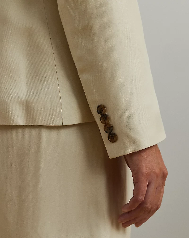 Linen-Blend Twill Blazer