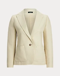 Linen-Blend Twill Blazer