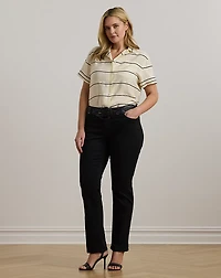 Striped Short-Sleeve Camp Shirt