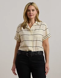 Striped Short-Sleeve Camp Shirt