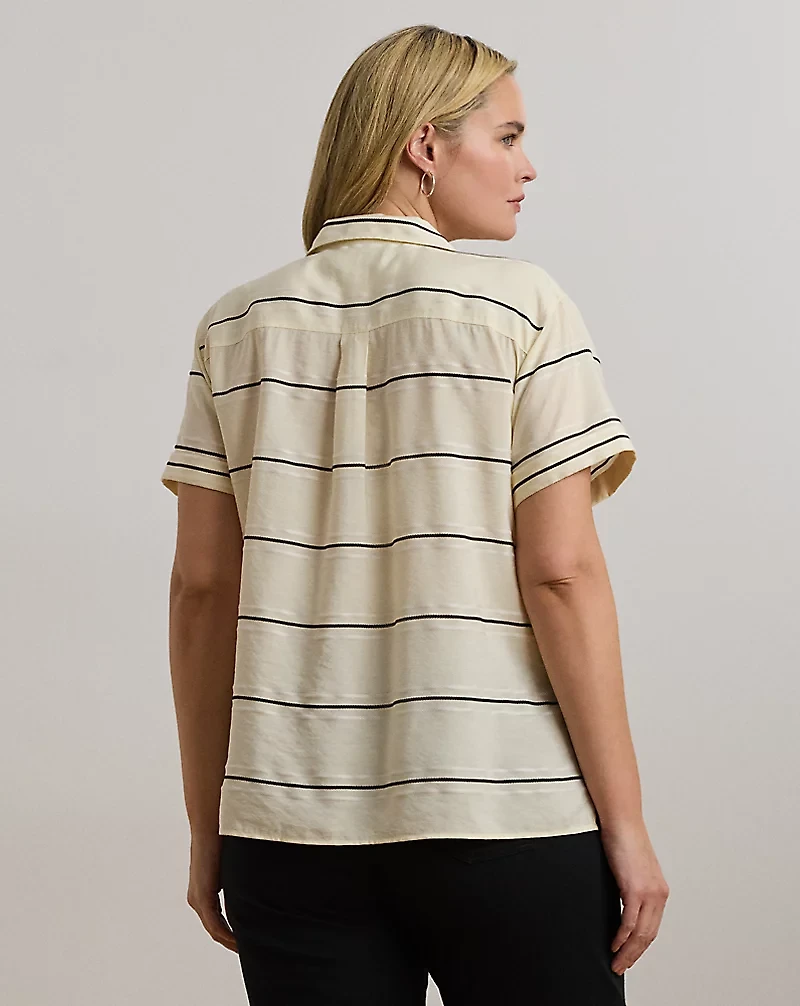 Striped Short-Sleeve Camp Shirt
