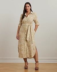 Floral Linen Shirtdress