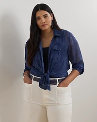 Classic Fit Print Chiffon Shirt